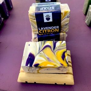 Lavender citron goats milk soap. Citrus